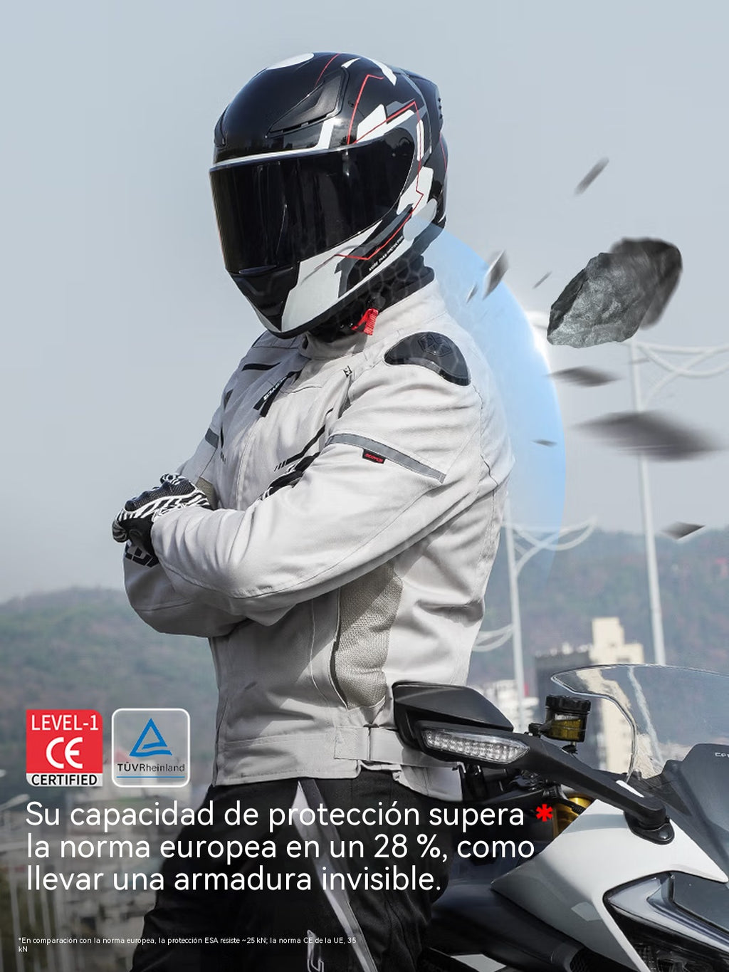 Chaqueta de moto – , cómoda y transpirable, apta para todas las estaciones.