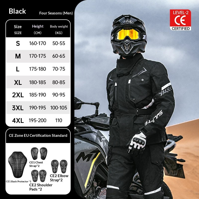 Men's Motorcycle Riding Jacket – Waterproof, Windproof, and Impact-Resistant – Suitable for All Seasons and Touring